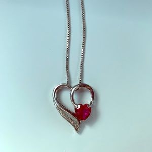 Ruby Heart Necklace